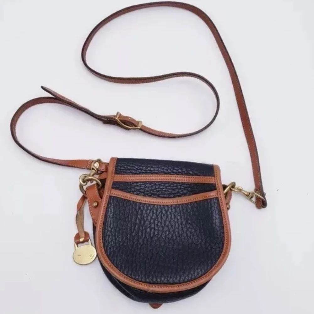 Dooney & Bourke Big Duck Crossbody Purse Black Tan Shoulder Bag - Picture 5 of 12
